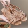 Sandals for Women, Summer New Style Fashionable Flat Heel Non Slip Wear-resistant Cool Slippers for Outdoor Wear