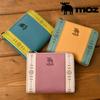 [moz] 86064 Genuine Leather L-Zip Short Wallet, Two-Tone Color Scheme, Palm-Sized, Elk Design, Women's, Blue