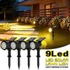 1-4pcs Solar 9 LED Ground Lights Outdoor IP65 Waterproof Brightness Adjustable Spot Light for Garden Backyard Driveway Patio Decor