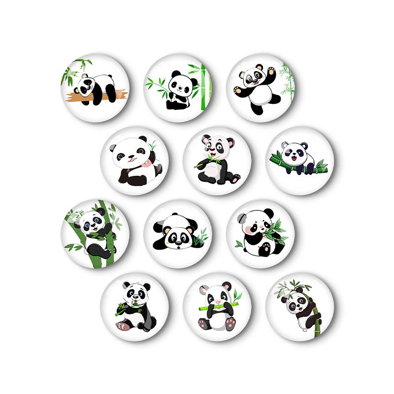 High Standard Personality Commemorative Panda Crystal Glass Rubber Refrigerator Magnets Custom 3D Fridge Magnets