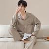 Autumn Winter Men Cotton Pajamas Long Sleeves Long Pants Pajama Sleepwear Lapel Fashion Man Homewear