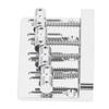 Electric Bass Bridge Tailpiece 4 String Fixed Saddle with Thickened Base Plate Hex Wrench Silver