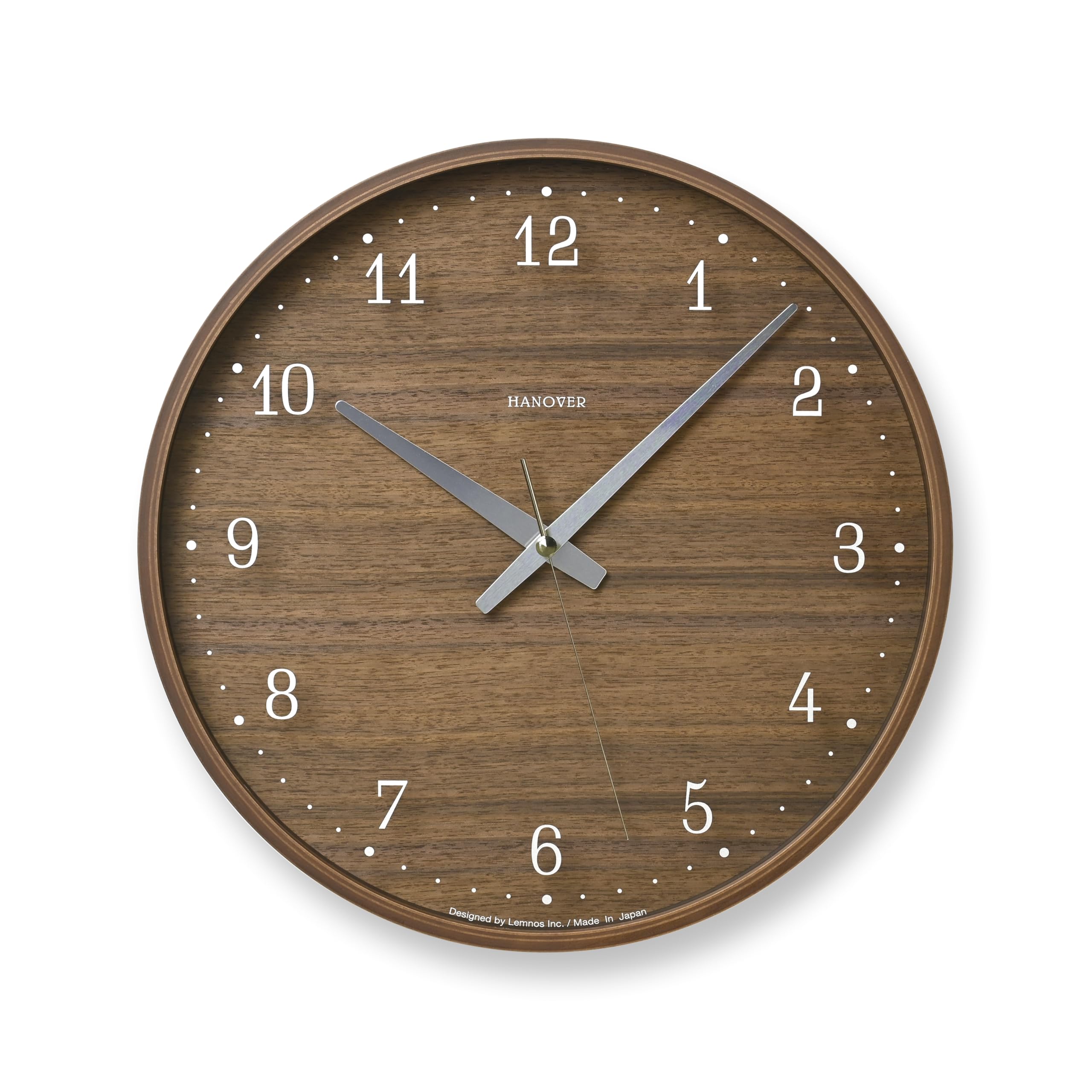 

Lemnos Radio-Controlled Analog Clock with Natural Wood Fabric, Brownie Brown PC25-12W BW