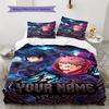 Nombre Personalizado Anime Jujutsu Kaisen Patrón Juego de Ropa de Cama Funda Nórdica Funda de Almohada Decoración del Hogar Regalo (1 * funda nórdica + 2 * fundas de almohada, sin núcleo)
