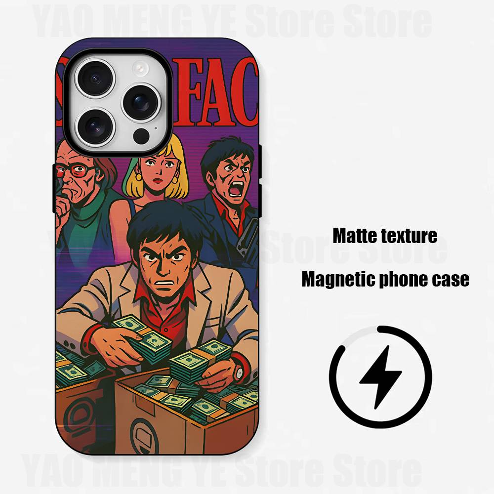 Scarface Film For Iphone 17,16,15,14,13,12,11 Pro Mini Max XS Case Frosted Magnetic Cover For Shockproof Bumper Funda iPhone13PRO