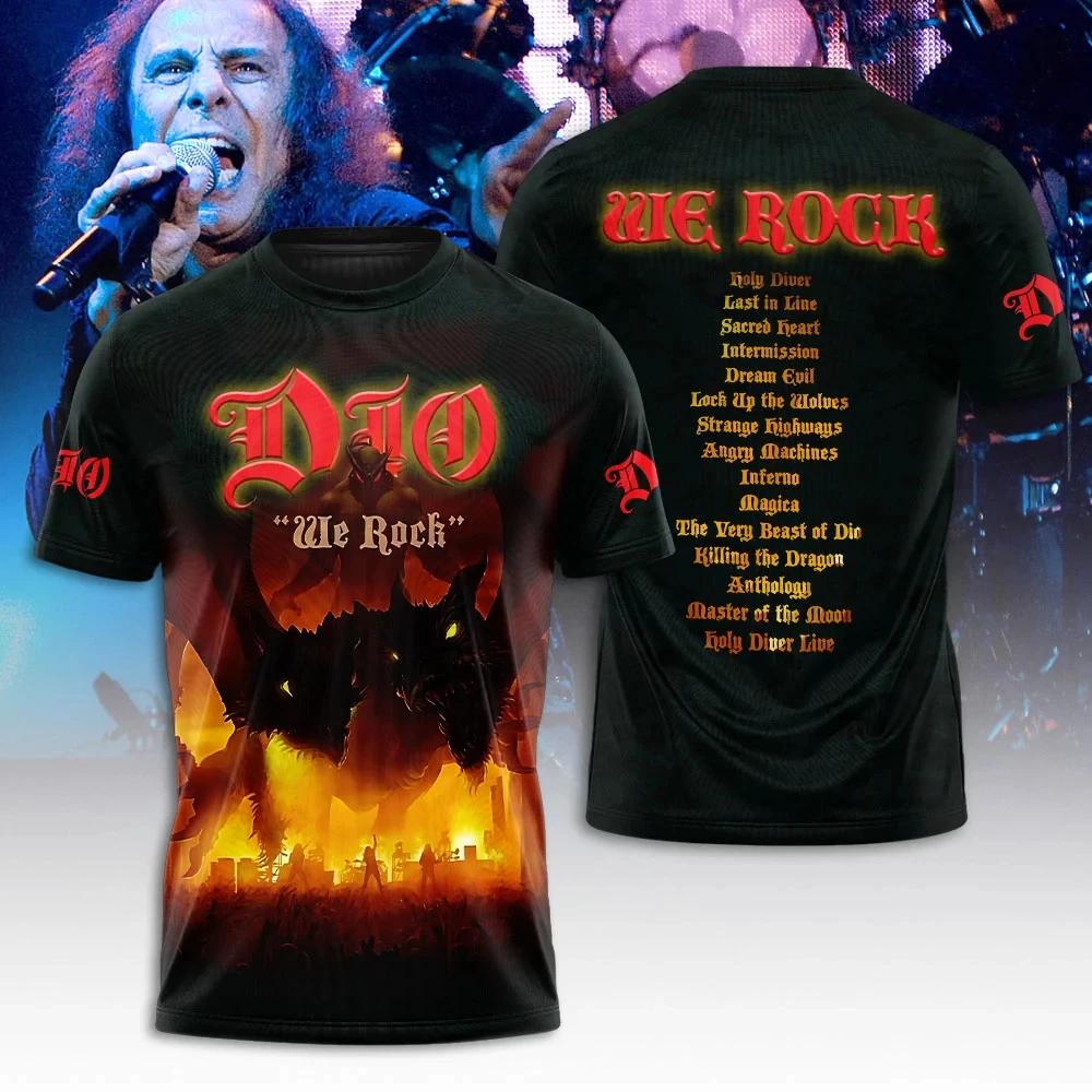Heavy Metal Rock Band Dio Pattern 3D Printed T-shirt Men's Fashion Harajuku Short Sleeved Top Street Trend Hip-hop Dio Funnny Clothing