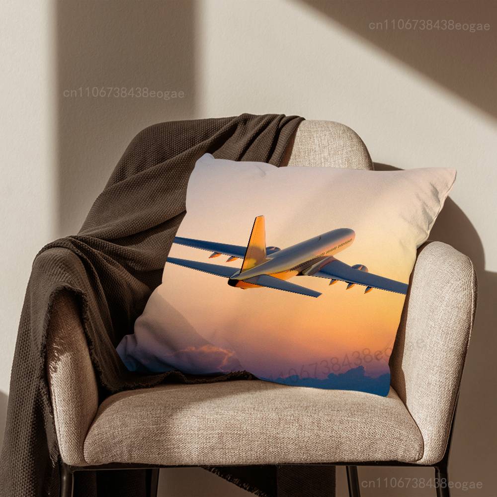 Art Airplane Plane Pillow Case For Room Sofa Cushion Cover Suitable For Home Bedroom Decoration And Protector