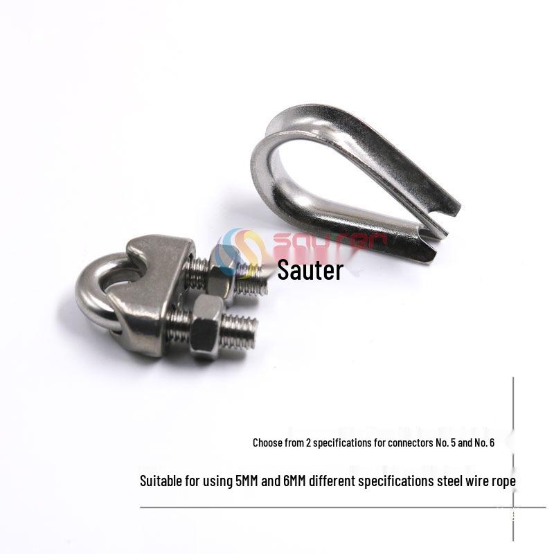 DIY Fitness Equipment Length-Adjustable Steel Wire Rope Buckle M5 Heart Ring for 5MM Steel Wire Rope