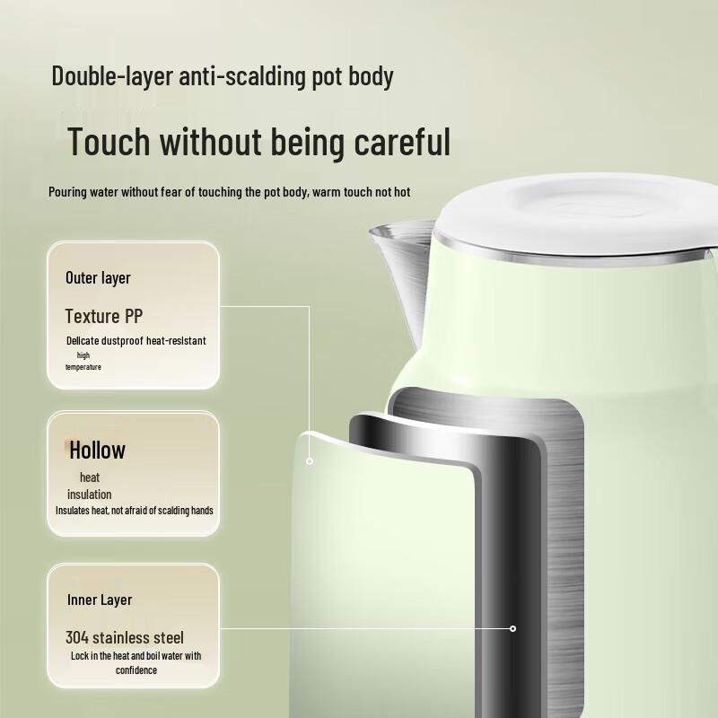 Bear Smart 1.5L Double-Layer Anti-Scald Electric Kettle