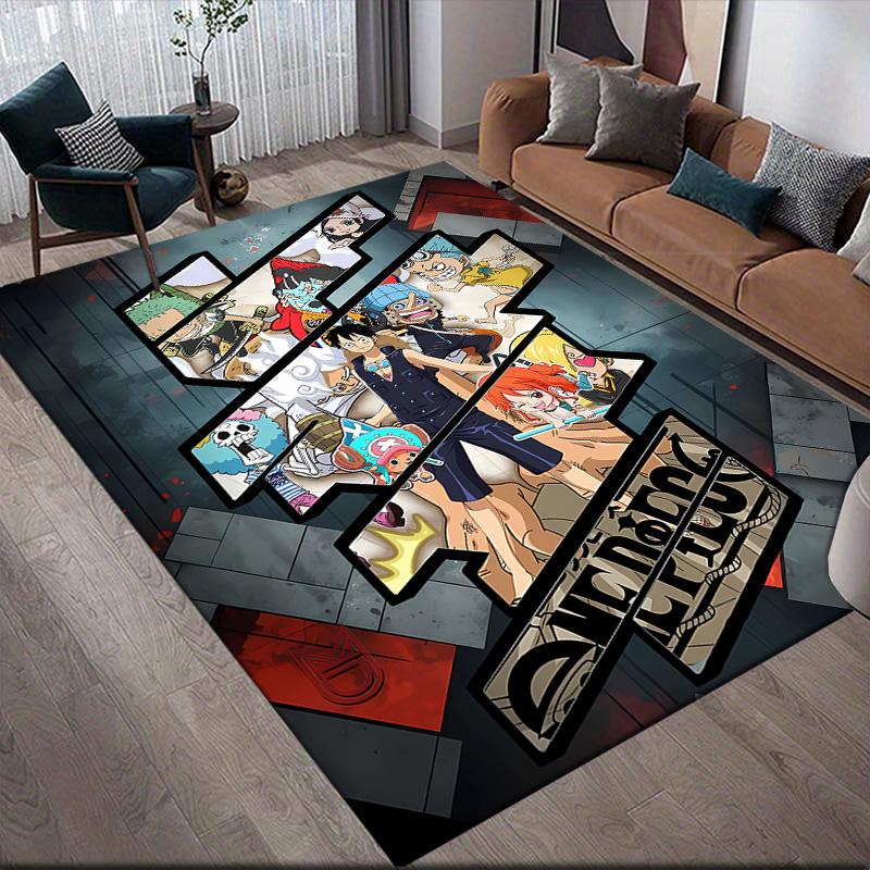 One Piece Collage Anti-Slip Floor Mat, Rectangular Carpet for Living Room, Bedroom & Game Zone, Home Decor