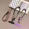 INS British Style Contrasting Woven Phone Lanyard Short Handheld Trendy Phone Case Wrist Rope Doll Luggage Pendant Hanging Rope