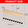 Multifunctional Wooden Garment Hanger 10 Adjustable Clip For Space Saving Vertical Organization Of Hats And Clothes