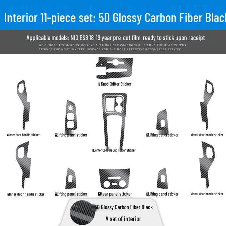 Compatible Nio ES8 (18-20) Carbon Fiber Gear Stickers for ES6/EC6 - Free Replacement If Damaged