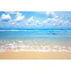 Background Photo with Beach Waves and Sunset, Summer Vacation, Ocean, Beach, Blue Sky, White Cloud, Sand, Photo Shoot