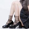 Japanese-style black jk Women's short and mid-length socks, lace mesh stacked short socks, ultra-thin summer versatile transparent socks