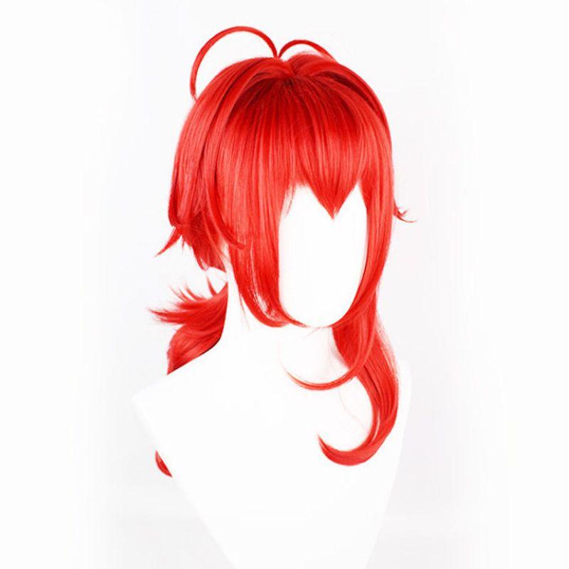 Genshin Impact Diluc Cosplay Costume, Chongyun, Zhongli, Albedo Game-Style Set, Cosplay Full Set for Men Genshin Impact Diluc Wig XS