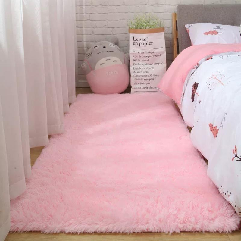 Nordic Ins Tie-Dye Gradient Long Velvet Carpet Covered Bedroom Living Room Coffee Table Bed Long Hair Washable Ins Wind