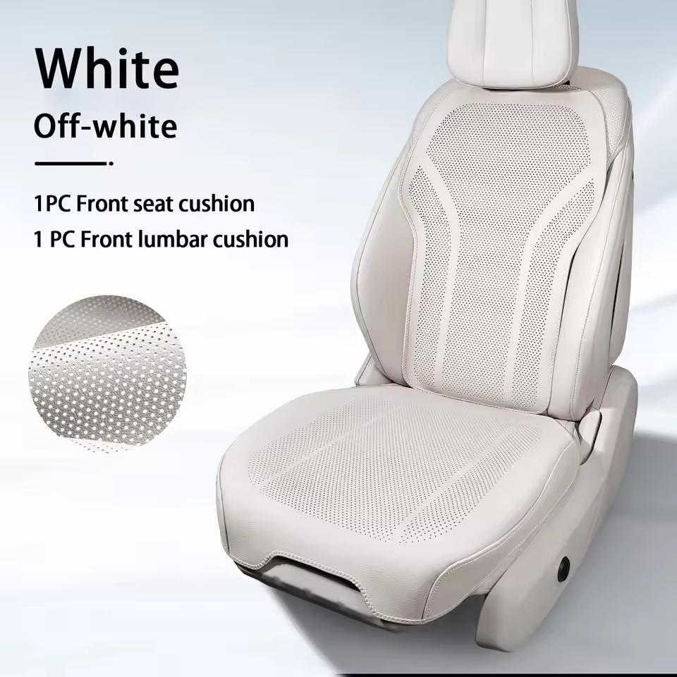Car Seat Cushion For Tesla Model 3/Y Napa Leather Breathable Four-Season Universal Seat Cover Full-Inclusive Front Rear Seat Pad