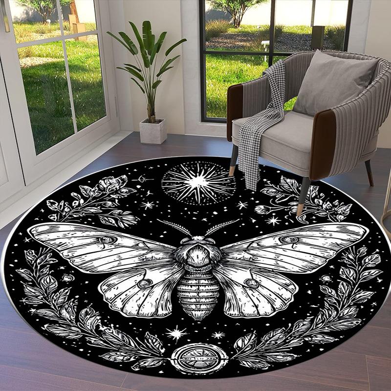 1pc Office Carpet Chair Mats Mystical Moth Night Sky Perfect for Decorating Office Chairs, Living Rooms, Or Bedrooms