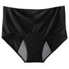 Women's High Waist Period Panties 3 Pack Leakproof Mesh Briefs Black Apricot Gray