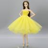 Gelbes Sommerkleid für Barbie-Puppenkleidung, kurze Ballettkleider, Vestidoes, Kleidung für Barbie-Puppen-Outfits, 1/6 Puppenzubehör
