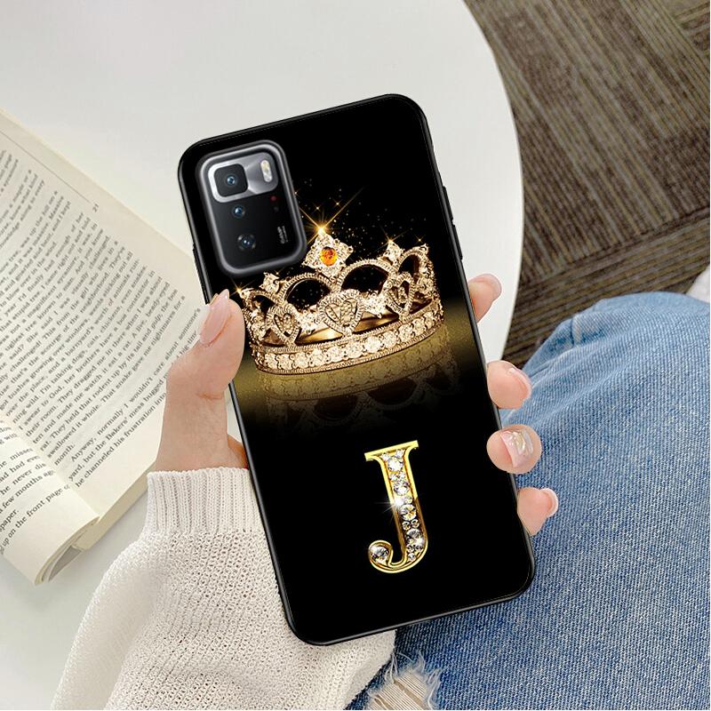 Diamond Crown Letter Phone Case For Xiaomi Redmi Note 11 10 Pro Note 8 Pro 9Pro Note9 9S 10S 9T Redmi 10 9C 9A