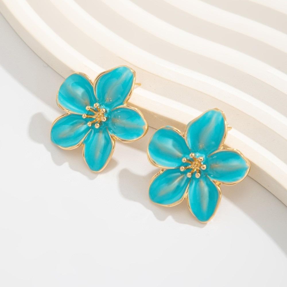 

Multicolored Flower Earrings Alloy Jewelry Gift New Creative Spring Summer Earrings Women синій