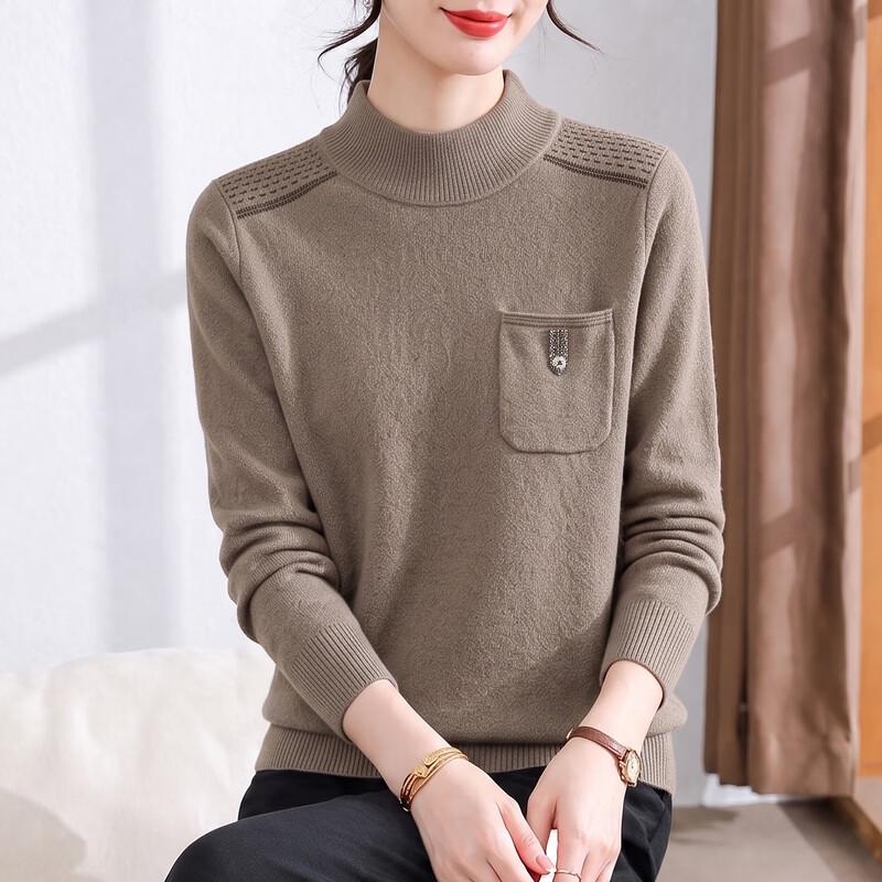 YUZHAOLIN Women's Minimalist Crew Neck Knitted Pullover