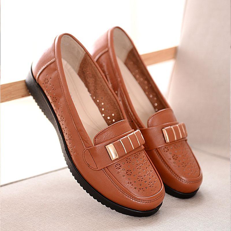 Spring and Autumn Middle-aged and Elderly Shoes Female Breathable Non-slip Shoes Summer Flat Shoes Soft Bottom Cloth Shoes