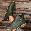 Women's Autumn-Winter Pointed-Toe Chunky-Heel Side-Zip Short Boots, Fashionable Comfortable Footwear, Available In Large Sizes.