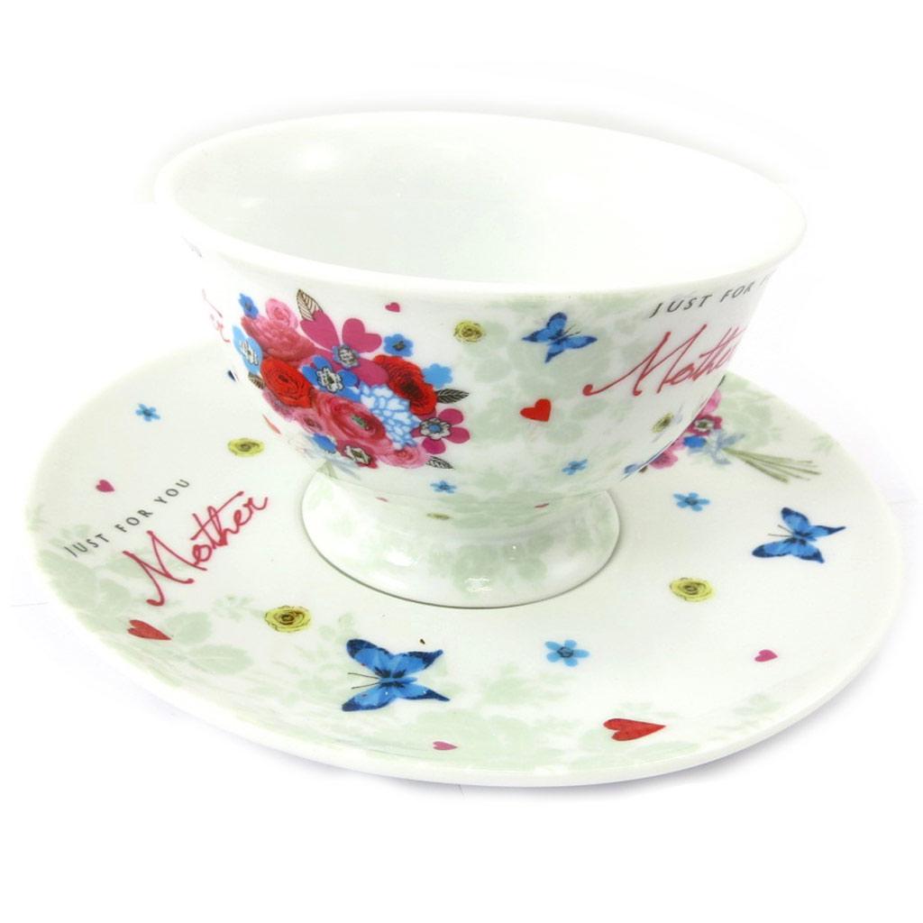 Les Trésors De Lily [K3489] - Porcelain Cup 'Romantic Bouquet' Just For You Mother - 120x65 Mm