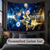 Tapeçaria com Texto de Nome Personalizado, Pendente Decorativo de Parede Cristiano Ronaldo, Tapeçaria de Fundo Para Casa Quarto