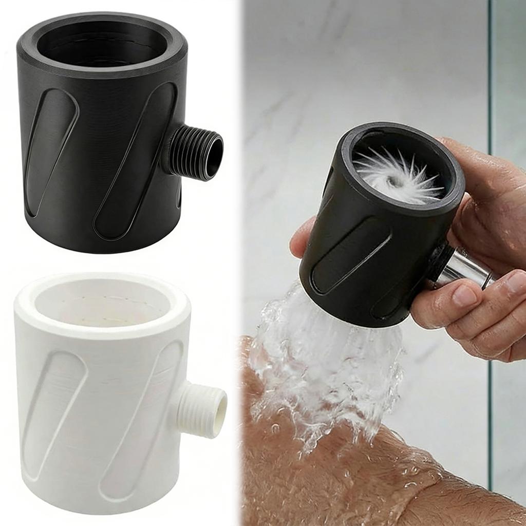 Soffione Doccia Portatile da Uomo Stampato 3D Alta Pressione Ugello a Spirale Risciacquo Massaggio Circolare Accessori Doccia