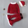 Santa Hat Belt Set Santa Claus Cosplay for Baby Girls Boys Christmas Costume Xmas Outfit Clothes