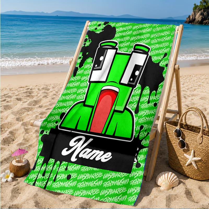 Custom Name Space Alien Un-speakable Beach Towel Microfiber Beach Towel, Lightweight and Quick-Dry, for Summer Travel, Swimming Pool Gift