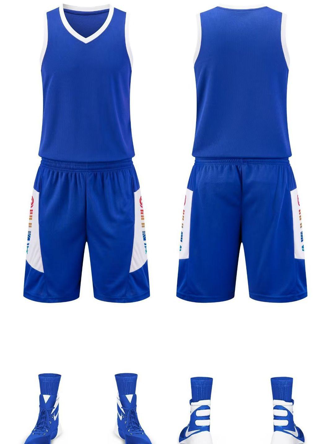 

Детская быстросохнущая баскетбольная форма: Командная майка и дышащая майка 6XL ярко-синий