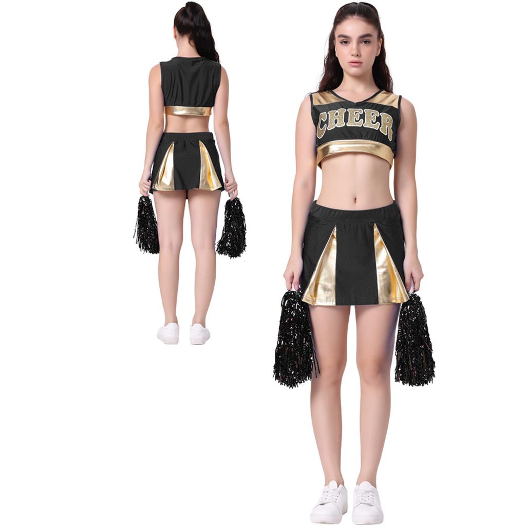 Womens Cheerleader Outfit Uniform Fancy Short Skirt Set Cosplay Costume Halloween Cheerleader Costumes For Women