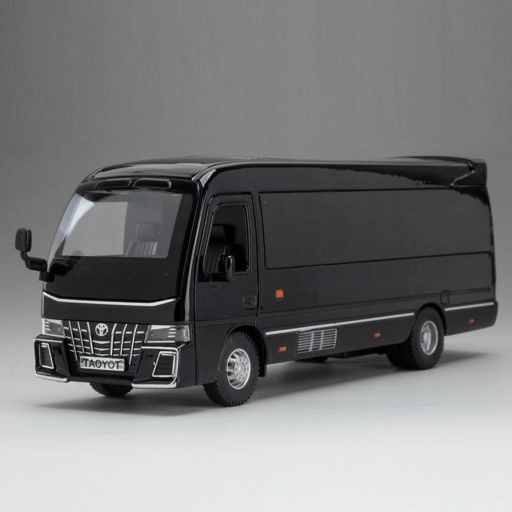 1:32 Wuling Rongguang Coaster Car Model Toy Doors Opened Pull Back Truck Models Sound Light Decorations Present for Children