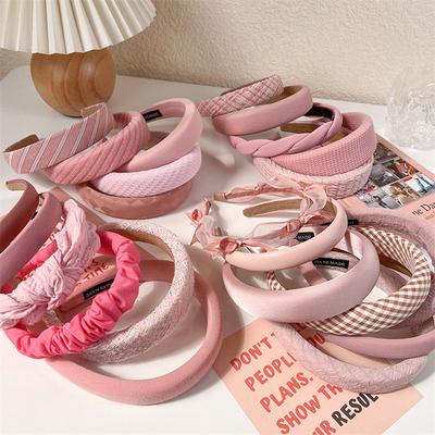 Pinke Kollektion Haarreif Haarband Damen Mode Stirnband Breit Gepolstert Kopfschmuck Mädchen Süß Niedlich Haarband Haarschmuck Neu