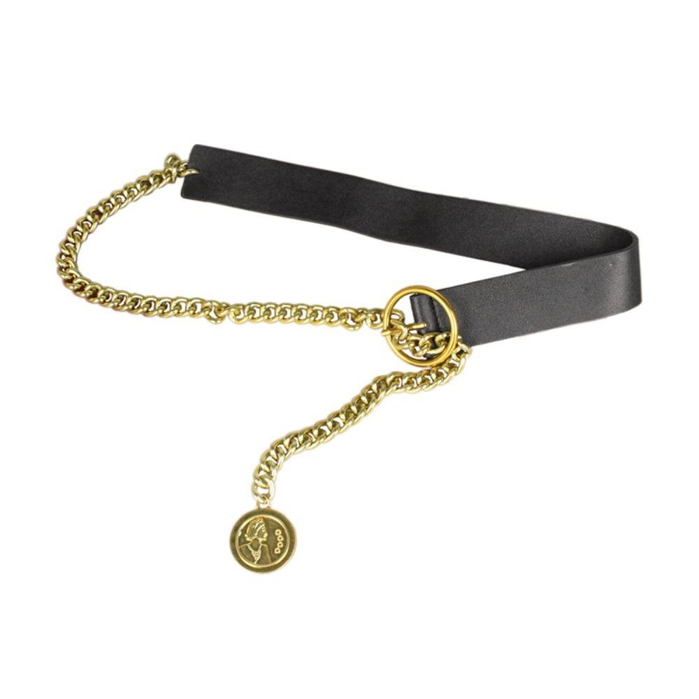 Slim Side Thin Waist Chain Adjustable Dress Chain Simple PU Leather Belt  Waist Accessories