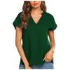 Fashion Women's Summer Short Sleeve V-Neck T-Shirt Chiffon Blouse Solid Color