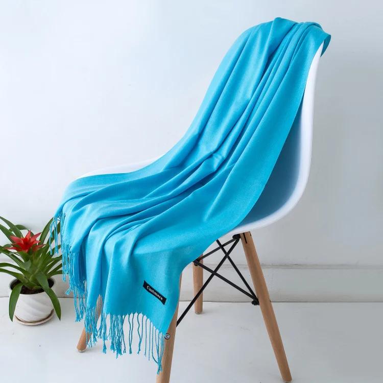 Desgine Brand Solid Women Cashmere Scarf Autumn Winter Warm Shawls Wraps 2025Men's Pashmina Tassels Scarves Female Foulard Mujer