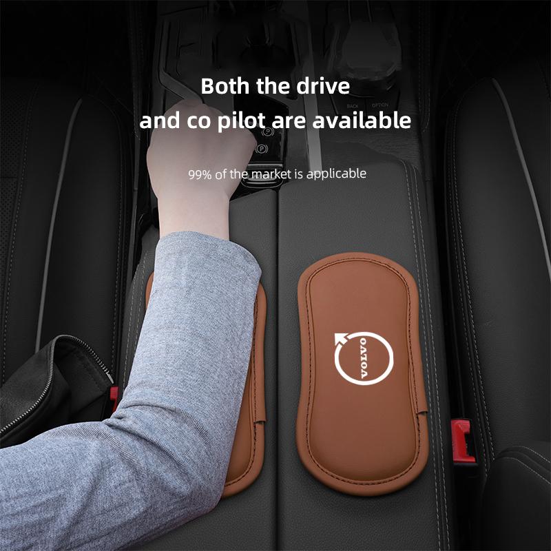Leather Car Pillow Car Knee Pad Elastic Memory Foam Leg Pad For Volvo V60 V40 XC90 V70 S60 C30 XC60 V50 S90 AWD S80 Auto Cushion aqz123