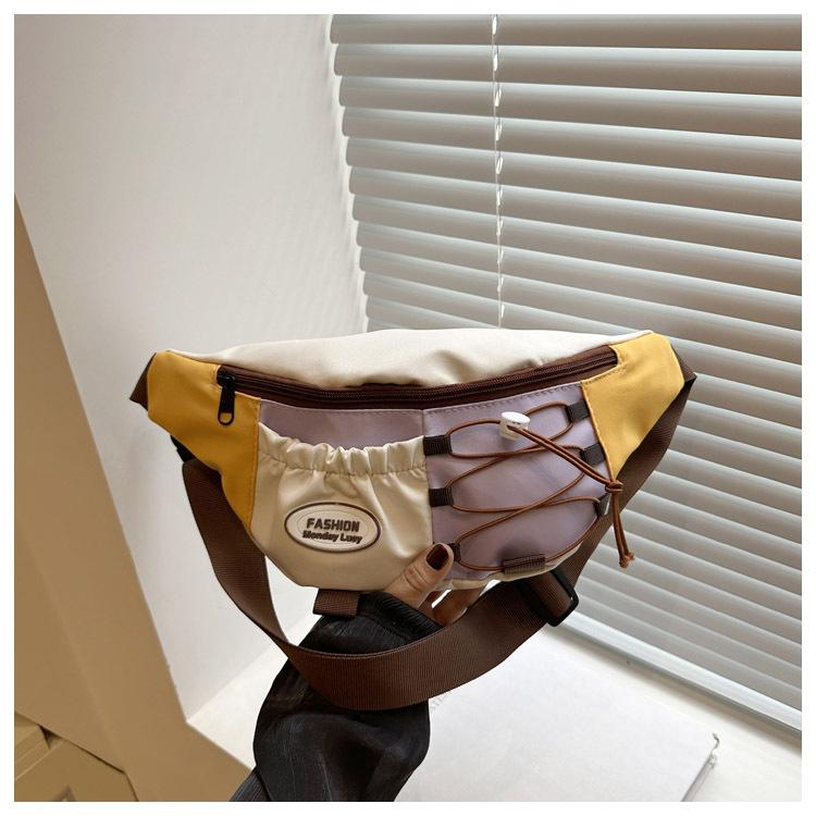 

Тренд мода личность кэжуал контрастные цвета 2025 лето велоспорт спортивная сумка-мессенджер поясная сумка нагрудная сумка фиолетовый