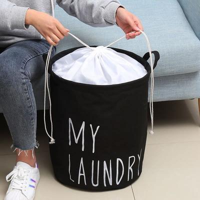 Large Laundry Basket With Drawstring Foldable Fabric Laundry Hamper With Handles Dustproof And Moisture-proof Storage Basket