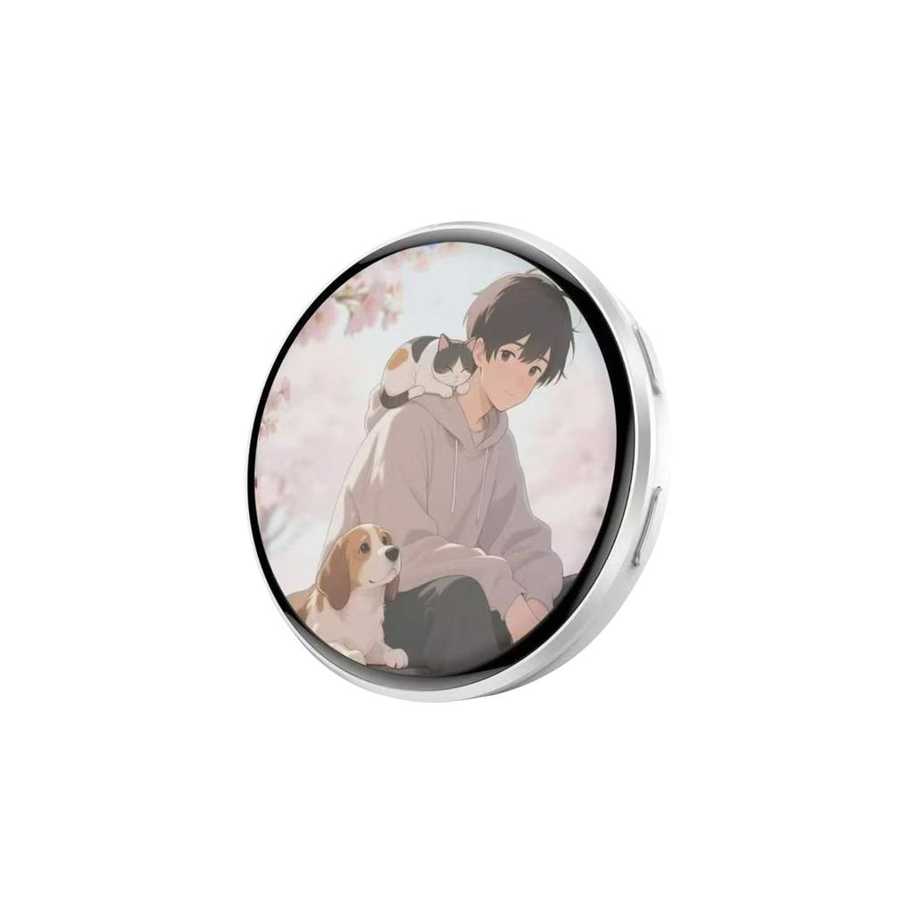 Digital Badge Pin, Digital Badge Photo Video, Electronic Anime Screen Badge-Button Pin With Control Display Tag