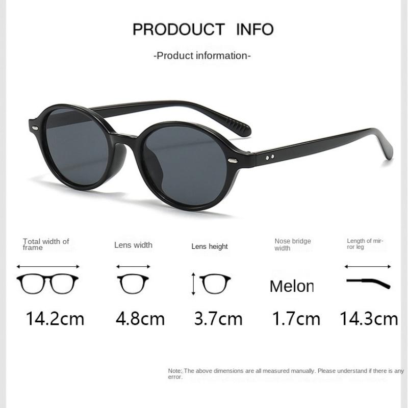 Retro Small Oval Sunglasses Women Men UV400 Rivets Shades Fashion Luxury Sun Glasses Female