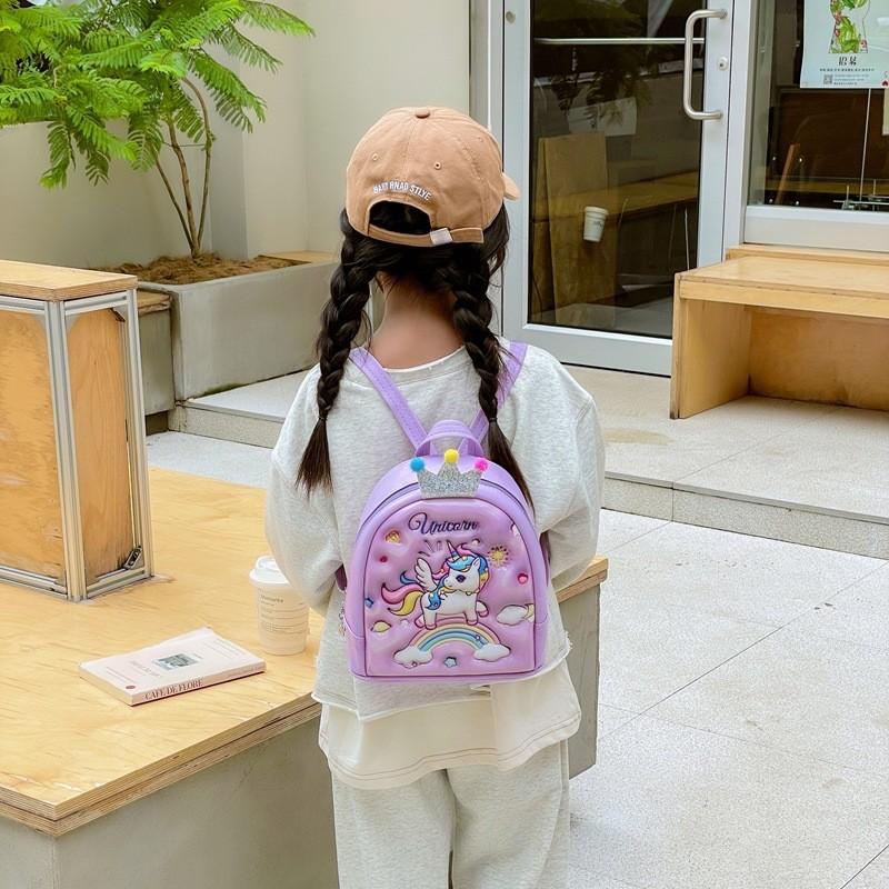 

Cartoon Character Playful Kids Backpack Soft And Durable Oxford Fabric With Air Cushion Straps For Ages 3 To 5 фиолетовый