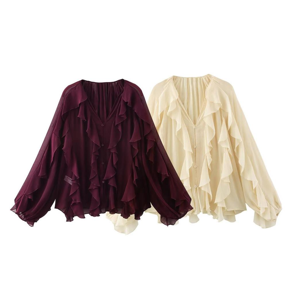 Women's Spring/Summer Elegant V-Neck Long Sleeve Layered Shirt