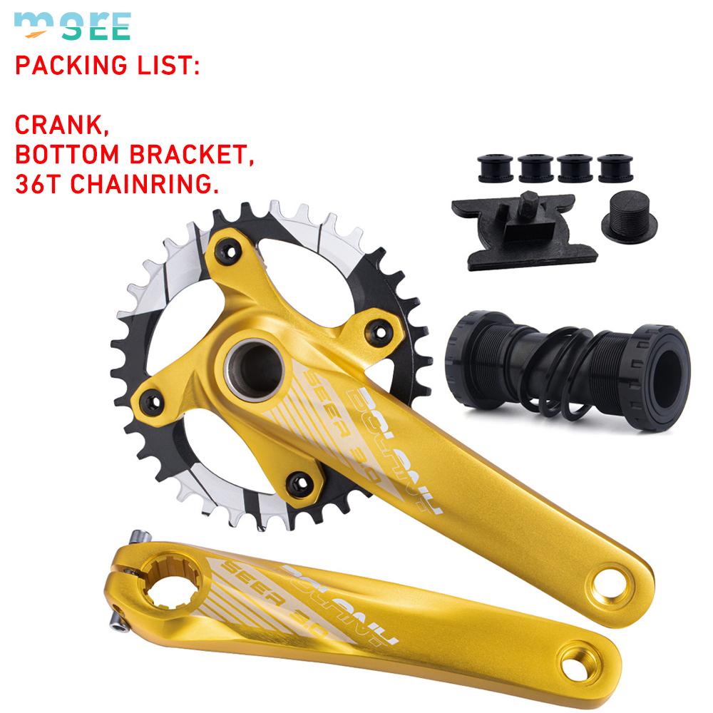 SeeMore Ready to Ship 170mm MTB Bicycle Crank Set 104BCD 34/36T Crankset Mountain Bike Crank Set with Bottom Bracket